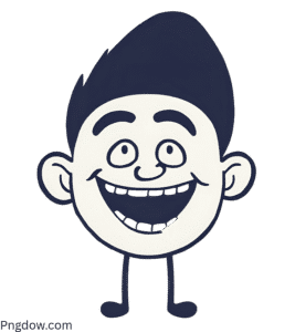 Cartoon troll face with big smile and spiky hair PNG