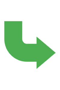 Green curved arrow PNG image on transparent background