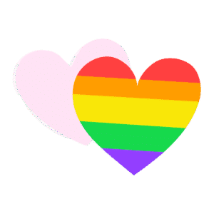 Rainbow pride heart PNG with light pink background heart – LGBTQ love clipart