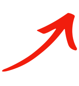 Curved red arrow PNG image on transparent background