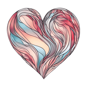 Abstract heart PNG with swirl pattern and transparent background for artistic use
