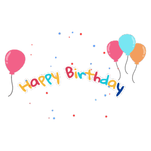 Balloon Birthday Text PNG