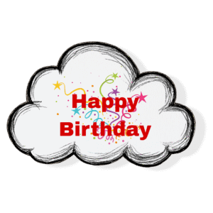 Birthday text clipart PNG with transparent background