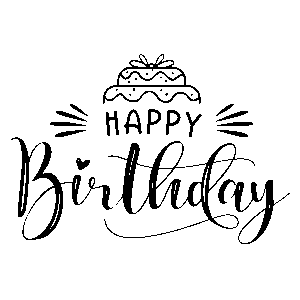 Birthday text PNG image with transparent background