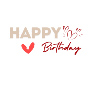 Birthday text PNG with transparent background for greetings