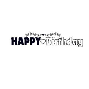 Black Birthday Text PNG Image