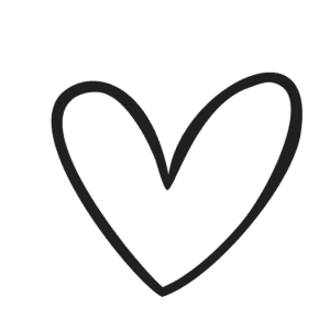 Black heart outline PNG with transparent background