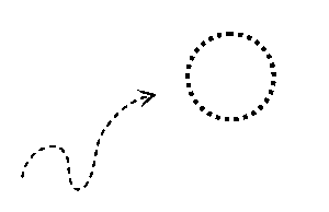 Curved dotted arrow PNG image with transparent background