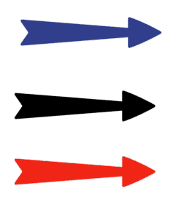 Blue and red arrow clipart PNG with transparent background, free download