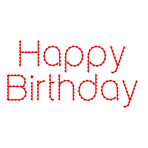 Colorful birthday text PNG with transparent background