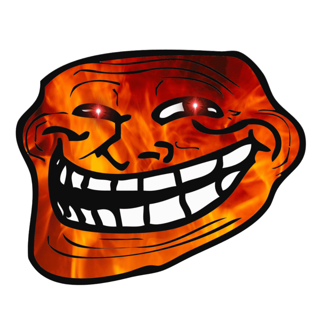 Fire Troll Face Image – | High-Quality PNG Image