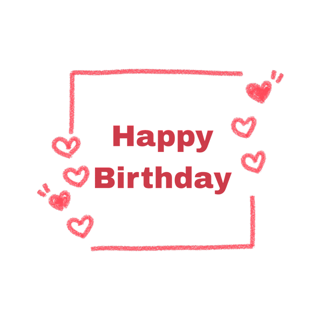 Hand-Drawn Birthday Text Clipart PNG Transparent Background
