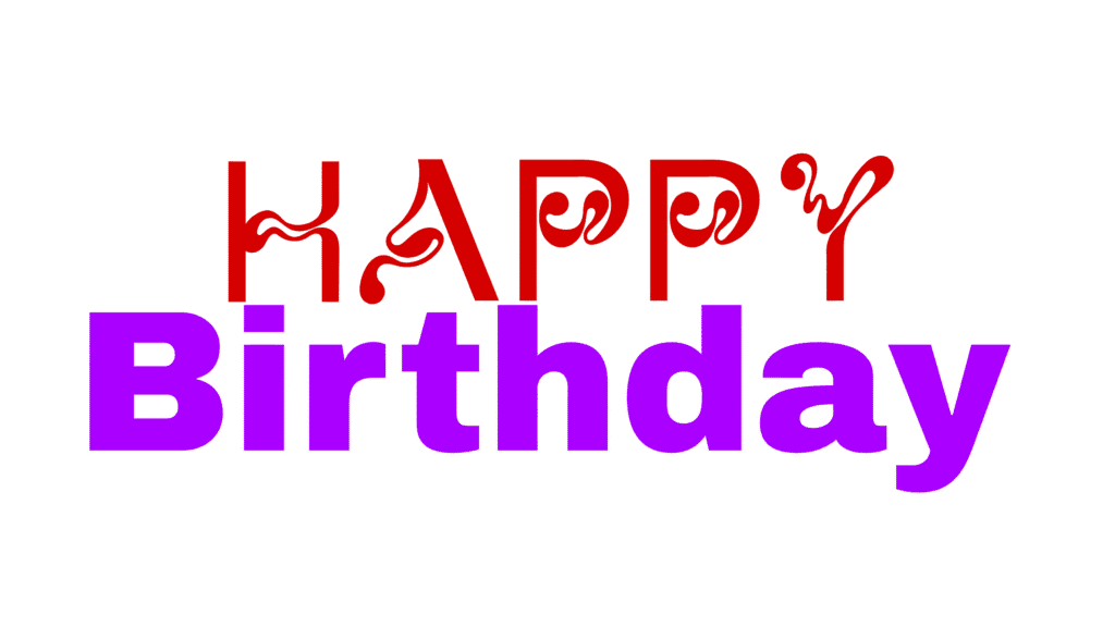 Download Free Happy Birthday Text PNG Images