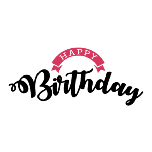 Happy Birthday text PNG image with colorful transparent background