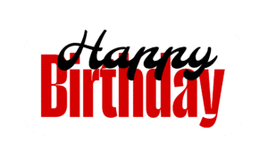 Happy Birthday Typography PNG Image