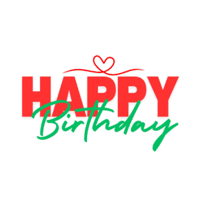 birthday text, PNG image, celebration, joyful, greetings - Colorful birthday text PNG image