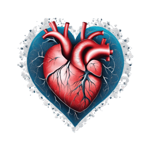 Transparent PNG of human heart shaped design for educational and scientific use