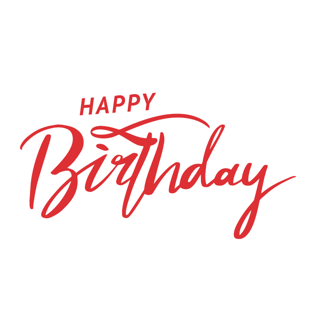 Download Free Red Birthday Text PNG for Your Designs