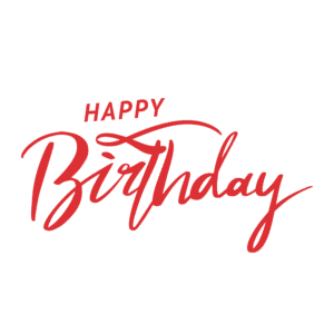Red Birthday Text PNG