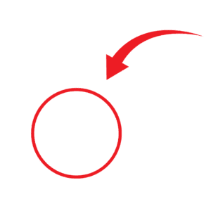 Red circle with downward arrow PNG clipart on transparent background