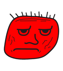 Angry red troll face meme PNG with transparent background