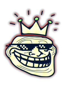 Troll Face, Crown King, PNG image, regal design, humorous meme - Troll Face Crown King PNG image