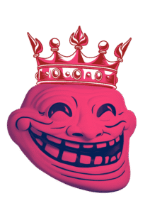 Classic troll face PNG download with transparent background for meme and funny content