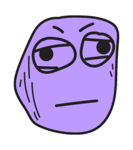 Funny side eye troll face meme PNG with suspicious expression and transparent background
