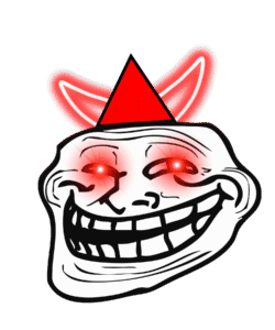 Troll face meme PNG with transparent background for fun and humorous content