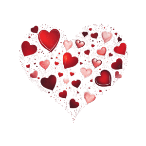 Valentine heart clipart PNG with transparent background for love and romantic designs