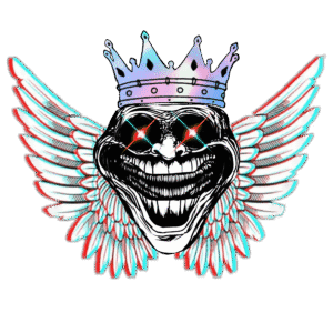 troll face with angled wings png - Troll Face With Angled Wings PNG